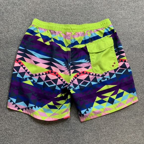 Neff Shorts Mens L Large Geometric Untraditional Hot Tub Unlined Swim Trunks - Picture 9 of 13